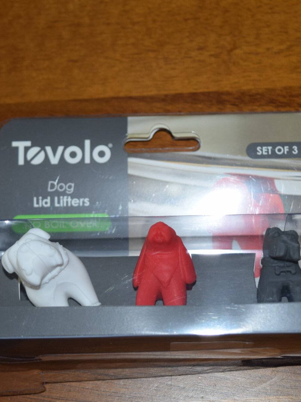 NEW Tovolo Silicone Pot 3 Pc Set DOG Puppy Lid Lifters BPA Free No Boil Over U47